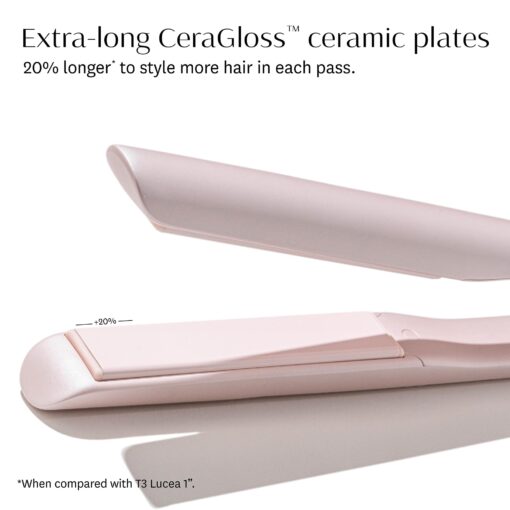T3 SinglePass Smooth X Professional Flat Iron with Extra-Long Ceramic Plates for Faster Styling, 9 Heat Settings for All Hair Types, For Straightening, Curling, and Waving - Image 5