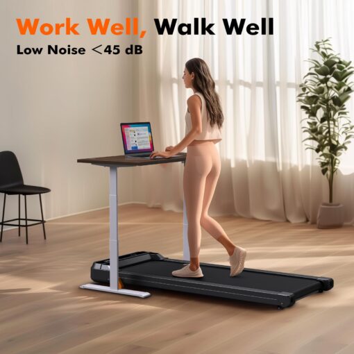 Vitalwalk Walking Pad Treadmill with Incline 3-Levels 300 lbs Capacity Portable Under Desk Treadmill for Home Office Apartment Fitness, Mini Space-Saving Compact Design, Ultra-Quiet 2025 Upgrade Black - Image 4