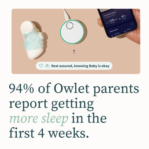 Owlet Dream Sock® - FDA-Cleared Smart Baby Monitor - Track Live Pulse (Heart) Rate, Oxygen in Infants - Receive Notifications - Image 3