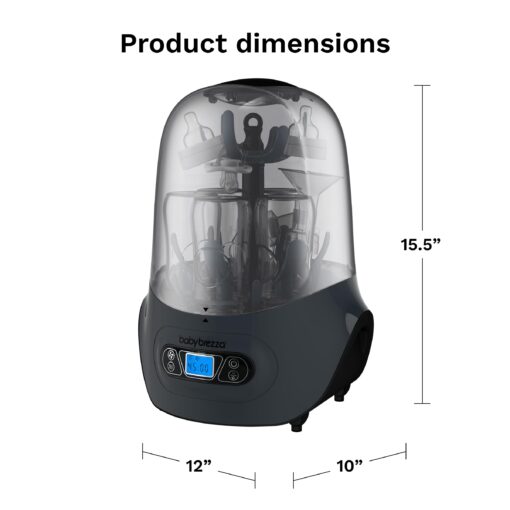 Baby Brezza Baby Bottle Sterilizer and Dryer Machine – Electric Steam Sterilization - Universal Fit - Pacifiers, Glass, Plastic, and Newborn Feeding Bottles, Charcoal - Image 4