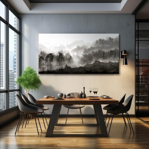 YJYart Large Artwork for Living Room Wall Canvas Art Mountains Nature Painting Artwork for Bedroom Kitchen Dining Room Modern Home Decoration 30"x 60" - Image 5
