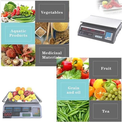 ZOCWJK Electronic Scales Digital Digital Commercial Price Scale Kitchen Scales, Digital Electronic Scale with LED Display, Market Scales for Supermarket Bulk Weighing, Frui( - Image 4