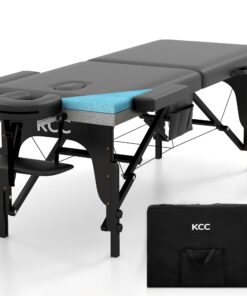 KCC Memory Foam Massage Table Premium Portable Foldable Massage Bed Height Adjustable, 84 Inches Long 28 Inchs Wide Home Salon Spa Bed Tattoo Table with Accessories &Carrying Case, Easy Set Up