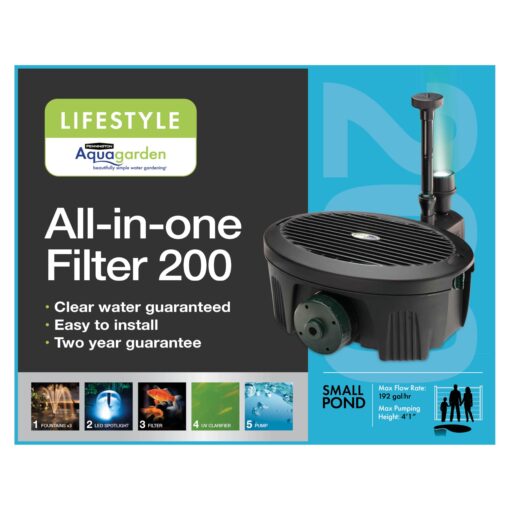 Pennington Aquagarden , Inpond 5 in 1, Pond & Water Pump, Filter, UV Clarifier, LED Spotlight and Fountain , All in One solution for a Clean, Clear and Beautiful pond , For Ponds up to 200 Gallons - Image 14