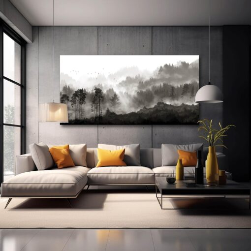 YJYart Large Artwork for Living Room Wall Canvas Art Mountains Nature Painting Artwork for Bedroom Kitchen Dining Room Modern Home Decoration 30"x 60" - Image 7