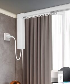 Yoolax Motorized Curtain Rod Compatible with Alexa Hardwired Smart Electric Drape Track System with Remote (88-157" W)