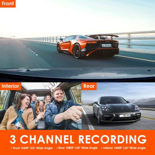 【Bundle: Vantrue N4 Three Channel Dash Cam + Type C USB Port Hardwire Kit】 Vantrue N4 3 Channel 4K Dash Cam, 4K+1080P Front and Rear, 1440P+1440P Front and Inside,Three Way Car Camera - Image 7