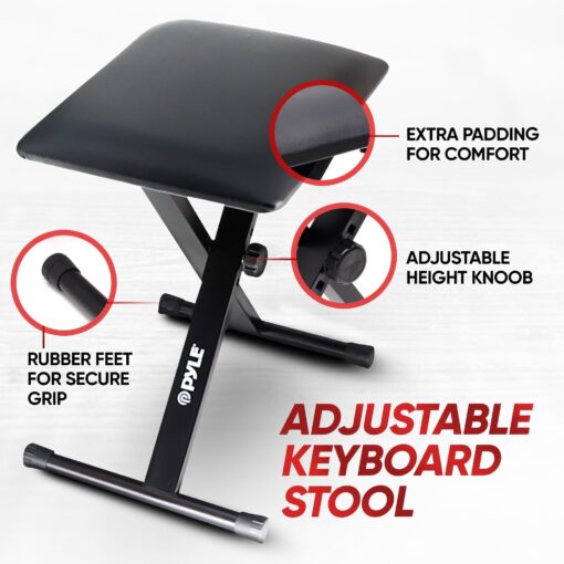 PYLE 61 Key Electric Keyboard Piano, Music Keyboard, LCD Display, Portable Design, Karaoke Function, Includes Headphones, Stand, Stool, Book Rack, Perfect for Beginners - Image 5