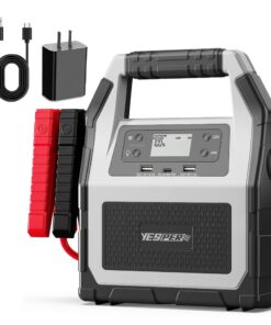 YESPER 12V/24V Car Jump Starter, 6000A Peak 4.1 lbs Portable Jump Starter Battery Pack 42000mAh Battery Booster Pack (Up to All Gas/Diesel Engine) Jumper Box with LED Screen and Wall Charger