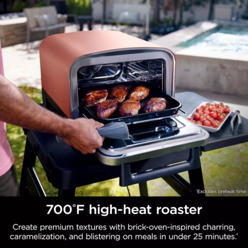 Ninja Woodfire Outdoor Pizza Oven, 8-in-1 Portable Electric Roaster Oven, Heats up to 700°F, 5 Artisan Pizza Settings, Integrated BBQ Smoker Box, Includes Flavored Wood Pellets, Grey (Renewed) - Image 7