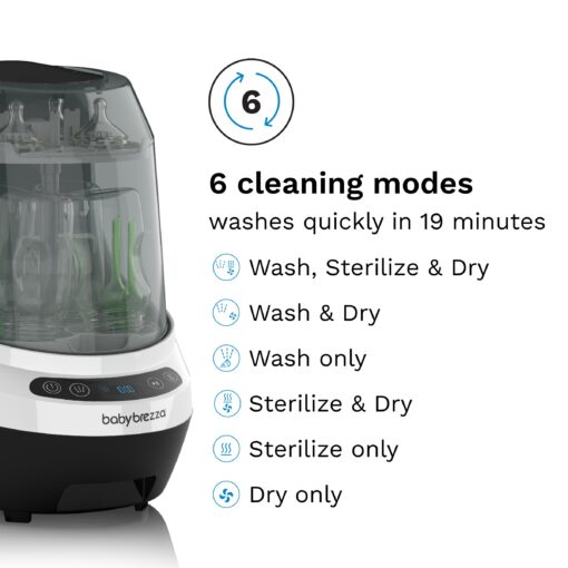 Baby Brezza Bottle Washer Pro - Baby Bottle Washer, Sterilizer + Dryer - All in One Machine Cleans Bottles, Pump Parts, & Sippy Cups - Replaces Hand Washing, Bottle Brushes and Drying Racks - Image 2