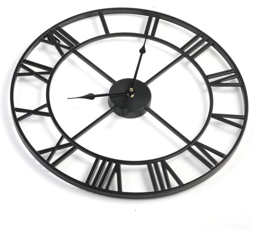 1st owned Large Wall Clock Metal Retro Roman Numeral Clock, Modern Round Wall Clocks Almost Silent, Easy to Read for Living Room/Home/Kitchen/Bedroom/Office/School Decor (Black, 40 Inch) - Image 7