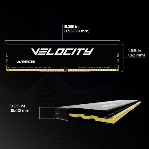 A-Tech Velocity RAM 64GB (2x32GB) DDR4 3200MHz (PC4-25600) XMP 2.0 UDIMM 1.2V Non-ECC DIMM 288-Pin Desktop Computer Gaming Memory - AV2K32G4D32X - Image 2
