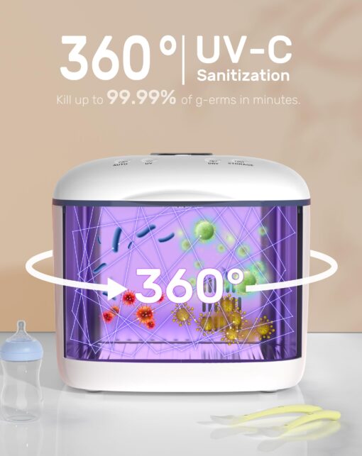 GROWNSY UV Sanitizer and Dryer, 4in1 Cleaner and Sanitizing Machine UV Sanitizer Box Household for Baby Bottles Toys Clothes Baby Stuff, for Family Toothbrush Beauty Tools Phone - Image 4