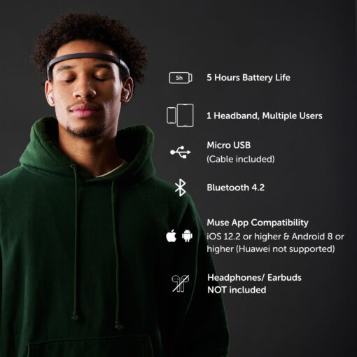 MUSE 2: Smart Meditation Headband | Mindfulness & Relaxation Aid with Real-Time Sound Feedback | Multi Sensor Biofeedback Devices for Home Use with Responsive Sound Feedback Guidance - Image 2