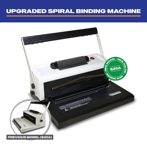 S25A Coilbind Coil Punch & Binding Machine - with Electric Coil Inserter - Professionally Bind Presentations & Documents - Free Crimper Free Box of 100 Plastic coils - 4 to 1 Pitch - 20 Sheet Capacity - Image 8