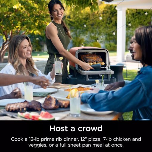 Ninja Woodfire Outdoor Pizza Oven, 8-in-1 Portable Electric Roaster Oven, Heats up to 700°F, 5 Artisan Pizza Settings, Integrated BBQ Smoker Box, Includes Flavored Wood Pellets, Grey (Renewed) - Image 6