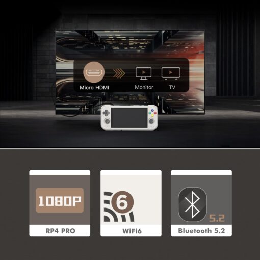 Retroid Pocket 4/4Pro Retro Game Handheld - Android Console with Multiple Emulators, 4.7 Inch Display, 5000mAh Battery - Classic Games Console (RP4 Pro, Black, D1100) - Image 5