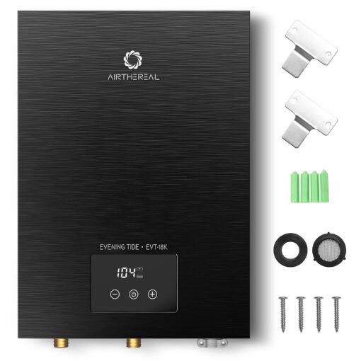 Airthereal Electric Tankless Water Heater 18kW, 240Volts - Endless On-Demand Hot Water - Self Modulates to Save Energy Use - Small Enough to Install Anywhere - for 2 Showers, Evening Tide series - Image 2