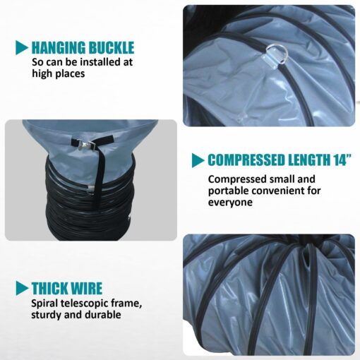 33FT Premium PVC Flexible Duct Hosing for Exhaust Fan -20 to 180°F (18 Inch ID) - Image 3