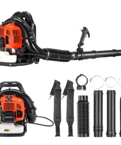 52cc Gas Backpack Leaf Blower, 2.1 HP Engine, High-Velocity 570 CFM, 250 MPH, Ergonomic Design, Low Vibration, and Cruise Control for Yard Work All Year Round