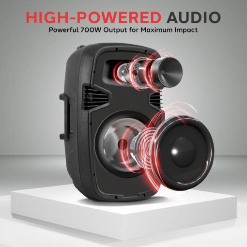 Pyle Powered Bluetooth PA Speaker Kit - Event Ready - Just Plug In and Play Active and Passive 350w Loudspeakers with Wired Microphone, Speaker Stands, Remote - MP3/USB/SD/AUX inputs - PPHP849KT - Image 7