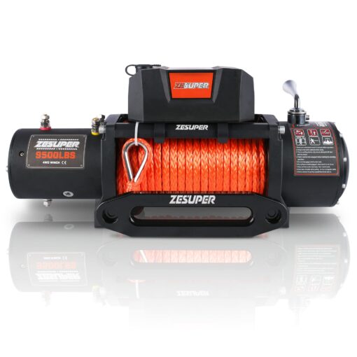 ZESUPER 9500 lbs Electric Winch Kit Waterproof IP67 Electric Winch with Hawse Fairlead, with Both Wireless Handheld Remote and Corded Control Recovery (9500-Rope) - Image 8
