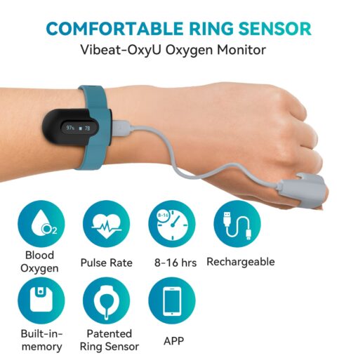 Vibeat Wrist Pulse Oximeter - OxyU Bluetooth Wearable Blood Oxygen Monitor with Finger Sensor | Heart Rate & O2 Tracking Continuously, Real-time Reminder, Free APP & PC Report, FSA/HSA Eligible - Image 7