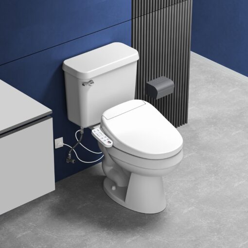 ZMJH 236D Bidet Toilet Seat, Round Smart Unlimited Warm Water, Vortex Wash, Electronic Heated, Warm Air Dryer, Rear and Front Wash, LED Light, Need Electricity, White (Round) - Image 3