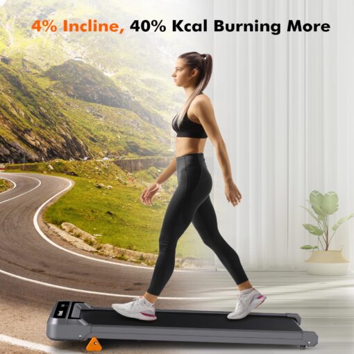 Vitalwalk Walking Pad Treadmill with Incline 3-Levels 300 lbs Capacity Portable Under Desk Treadmill for Home Office Apartment Fitness, Mini Space-Saving Compact Design, Ultra-Quiet 2025 Upgrade Gray - Image 7