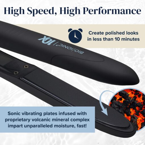 Bio Ionic 10X Styling Iron, 1" Hair Straightener with Moisturizing Heat Technology, Flat Iron for 10-Minute Styling, Hair Straightener and Curler - Image 5