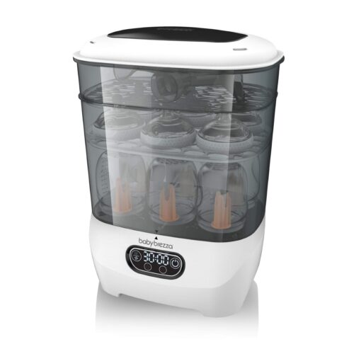 Baby Brezza Bottle Sterilizer and Dryer Advanced – Electric Steam Sterilization Machine Universal Sterilizing for All Bottles: Plastic + Glass Pacifiers Breast Pump Parts - HEPA Filtration