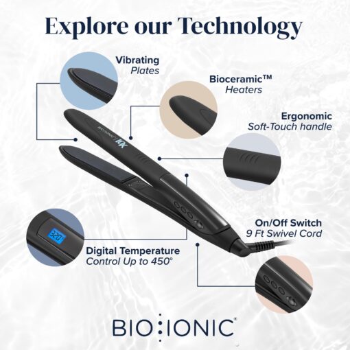 Bio Ionic 10X Styling Iron, 1" Hair Straightener with Moisturizing Heat Technology, Flat Iron for 10-Minute Styling, Hair Straightener and Curler - Image 6