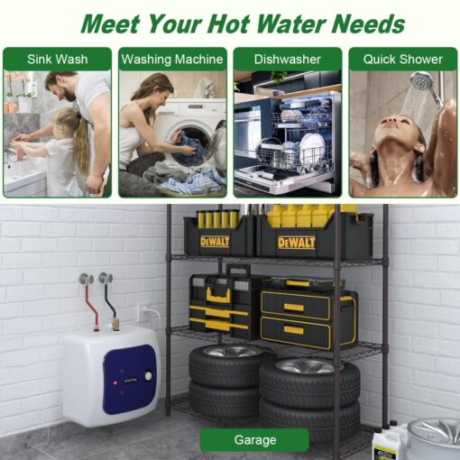 110V-120V 1.5Kw Small Under Sink Tank 8 Gallon Water Heater Hot Storage,Mini Instant Electric RV TR Trailer Kitchen Compact Point-of-Use,30L - Image 2