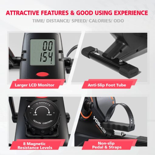 YOSUDA Under Desk Bike Pedal Exerciser - Magnetic Mini Exercise Bike for Arm/Leg Exercise, Desk Pedal Bike for Home/Office Workout - Image 5