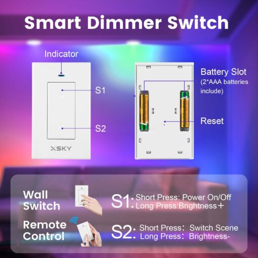 Xsky Smart Recessed Lighting 6 inch 12 Pack Dimmer Switch and Matter Bridge Include, Zigbee 3.0 Matter Light, RGBCW Color Changing, Dimmable Downlight, Alexa/Google/Siri/Home Assistant Compatible - Image 5