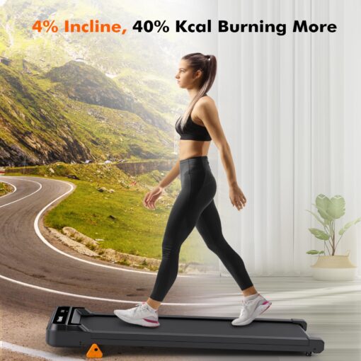Vitalwalk Walking Pad Treadmill with Incline 3-Levels 300 lbs Capacity Portable Under Desk Treadmill for Home Office Apartment Fitness, Mini Space-Saving Compact Design, Ultra-Quiet 2025 Upgrade Black - Image 7