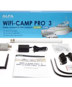 ALFA Network WiFi CampPro 3, Dual-Band WiFi 5 (2.4 or 5 GHz) WiFi/Internet Range Extender kit for Caravan, Motorhome, RV, Boat, Yacht