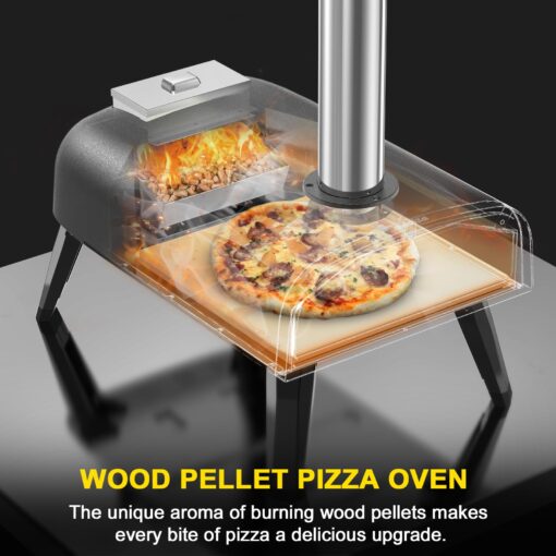 aidpiza Pizza Oven Outdoor 12" Wood Fired Pizza Ovens Pellet Pizza Stove for outside, Portable Stainless Steel Pizza Oven for Backyard Pizza Oven - Image 7