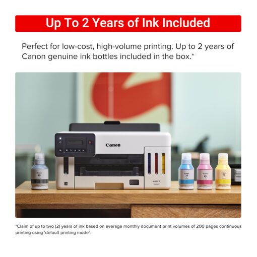 Canon MegaTank GX5120 Wireless Single Function Printer, Print Only for Small Office with Auto 2-Sided Printing, White - Image 5