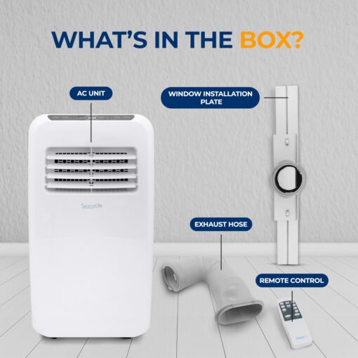 3-in-1 Portable Air Conditioner with Built-in Dehumidifier Function,Fan Mode, Remote Control, Complete Window Mount Exhaust Kit - Image 2