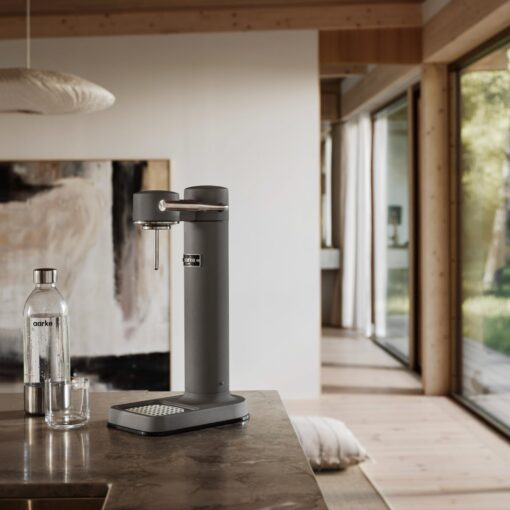 aarke Carbonator lll with CO2 Cylinder, Sparkling & Carbonation Water Machine, Stainless Steel with PET BPA-Free Reusable Bottle Volume 800 mL (Matte Grey) - Image 2