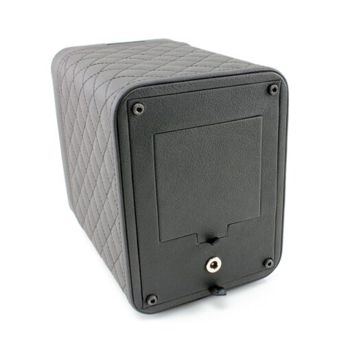 Heiden Monaco Single Watch Winder - Black Leather - Battery Powered or AC Adapter, 12 Program Settings, Diamond Stitched Vegan Leather, Soft Linen Interior, Large Interior Space for Large Watches - Image 5