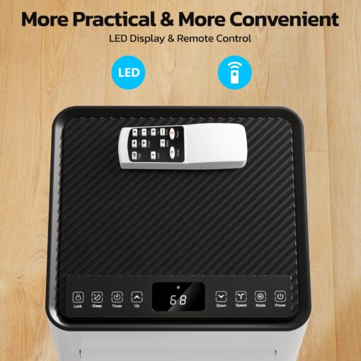 ZAFRO 8,000 BTU Portable Air Conditioners, 4 Modes Portable AC Unit with Fast Cooling/Energy Saving/Remote Control/24Hrs Timer for Bedroom/Dorms/Indoor Rooms, White - Image 6