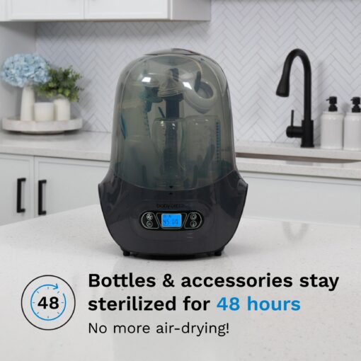 Baby Brezza Baby Bottle Sterilizer and Dryer Machine – Electric Steam Sterilization - Universal Fit - Pacifiers, Glass, Plastic, and Newborn Feeding Bottles, Charcoal - Image 7