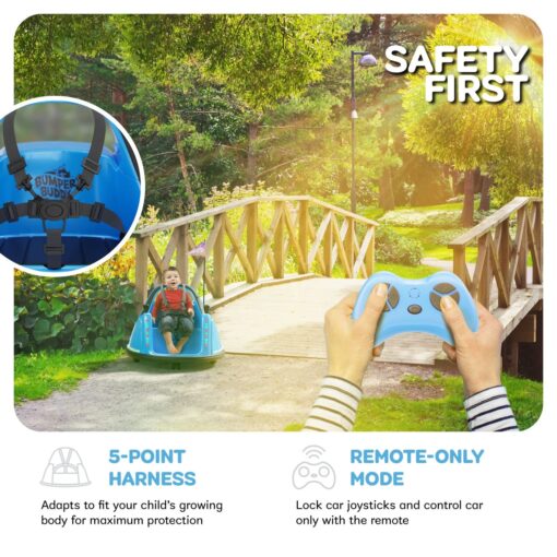 Bumper Buddy Ride On Electric Car for Kids & Toddlers, 12V 2-Speed, Ages 1 2 3 4 5 Year Old Boys - Remote Control, Baby Boy Riding Bumping Toy Gifts Cars, Toys Gift Toddler 12-18 Months Age Kid - Image 7
