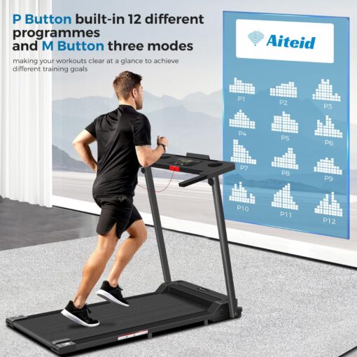 Treadmill with Handles, 2025 Upgraded Small Treadmills Home, Portable Electric Treadmills for Home 300 lbs Capacity,Walking Pad Treadmill,Lightweight Folding Foldable Walking Pad with LED Display - Image 4