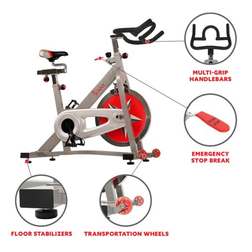 Sunny Health & Fitness SF-B901 Pro Indoor Cycling Exercise Bike - Image 7
