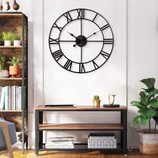 1st owned Large Wall Clock Metal Retro Roman Numeral Clock, Modern Round Wall Clocks Almost Silent, Easy to Read for Living Room/Home/Kitchen/Bedroom/Office/School Decor (Black, 40 Inch) - Image 5