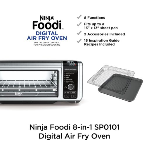 Ninja Foodi SP101/FT102CO Digital Fry, Convection Oven, Toaster, Air Fryer, Flip-Away for Storage, with XL Capacity, and a Stainless Steel Finish (Renewed) - Image 10